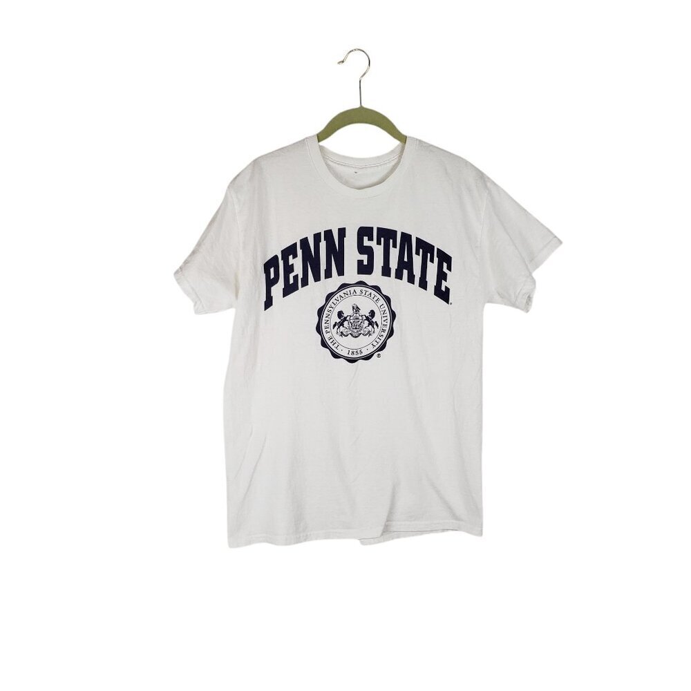 Penn State White Short Sleeve T-Shirt With 1855 Seal Mens Size Small